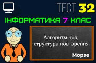 Алгоритмічна структура повторення. Тест 32 (Інформатика 7 клас Морзе)