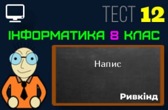 Напис. Тест 12 (Інформатика 8 клас Ривкінд НУШ)