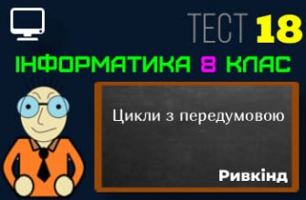 Цикли з передумовою. Тест 18 (Інформатика 8 клас Ривкінд НУШ)
