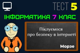 Піклуємося про безпеку в інтернеті. Тест 5 (Інформатика 7 клас Морзе - НУШ)