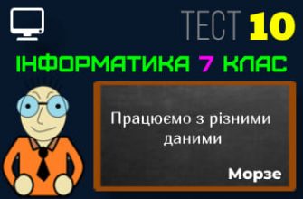 Працюємо з різними даними. Тест 10 (Інформатика 7 клас Морзе - НУШ)