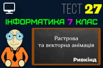 Растрова та векторна анімація. Gif та WebP анімації. Тест 27 (Інформатика 7 клас Ривкінд - НУШ)