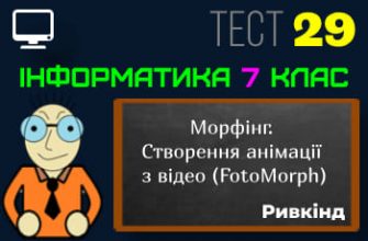 Морфінг. Створення анімації з відео (FotoMorph). Тест 29 (Інформатика 7 клас Ривкінд - НУШ)