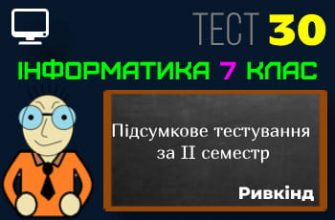 Підсумкове тестування за ІІ семестр. Тест 30 (Інформатика 7 клас Ривкінд - НУШ)