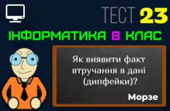 Як виявити факт втручання в дані (дипфейки)? Тест 23 (Інформатика 8 клас Морзе НУШ)