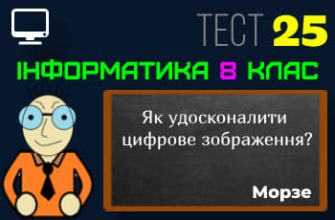 Як удосконалити цифрове зображення? Тест 25 (Інформатика 8 клас Морзе НУШ)