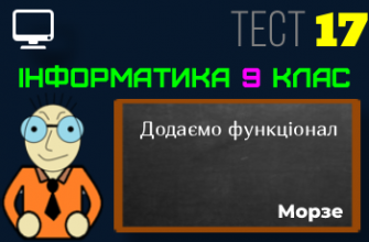 Додаємо функціонал. Тест 17 (Інформатика 9 клас Морзе НУШ)
