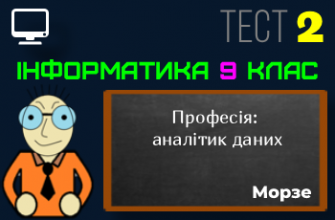 Професія: аналітик даних. Тест 2 (Інформатика 9 клас Морзе НУШ)